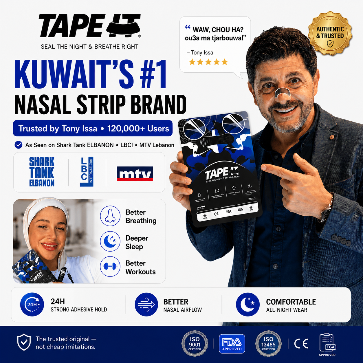 TAPE IT Improved Breathing Nasal Strips