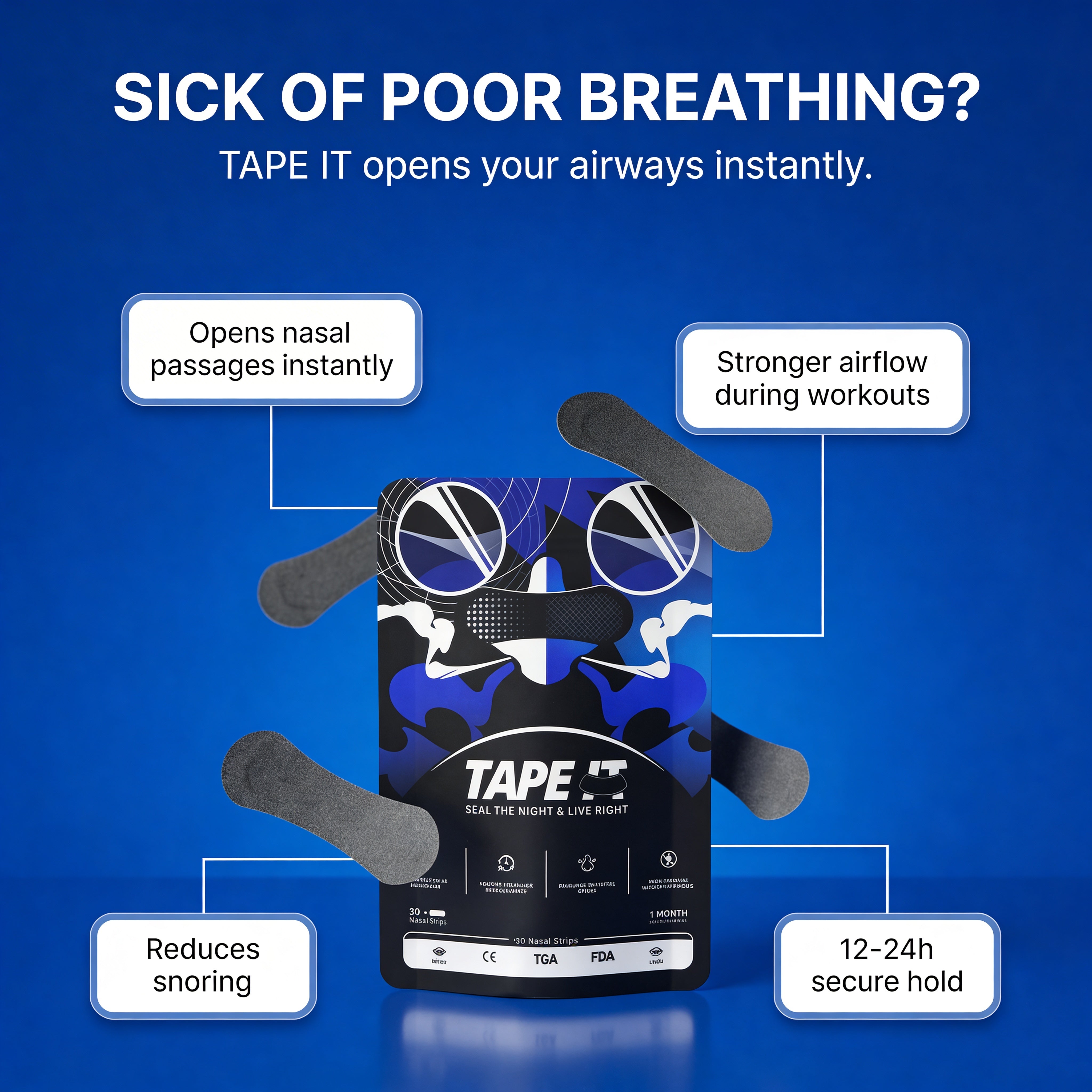 TAPE IT Improved Breathing Nasal Strips
