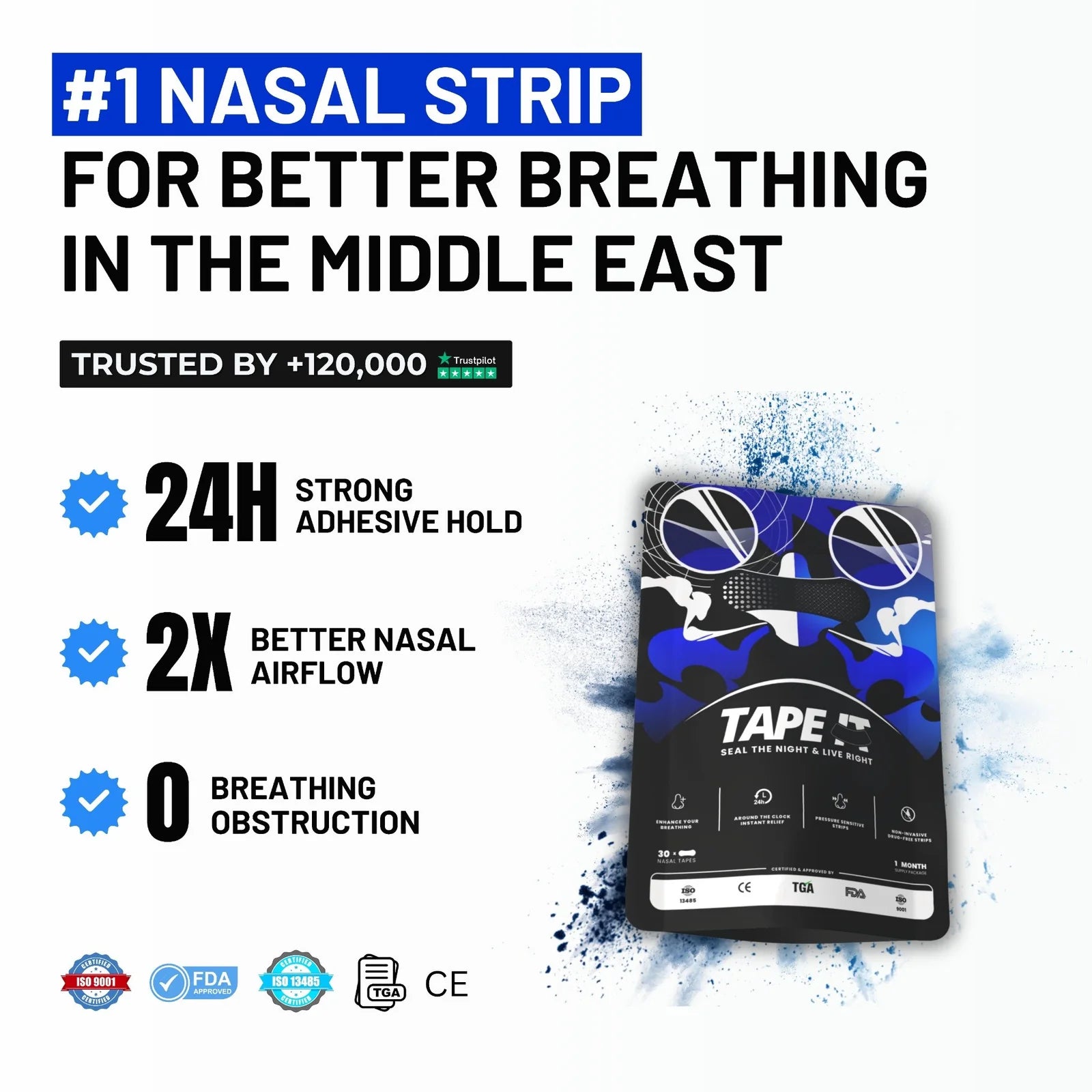TAPE IT Improved Breathing Nasal Strips